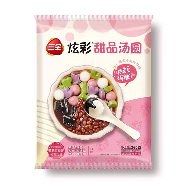 甜品汤圆--炫彩芝麻玫瑰红豆260g