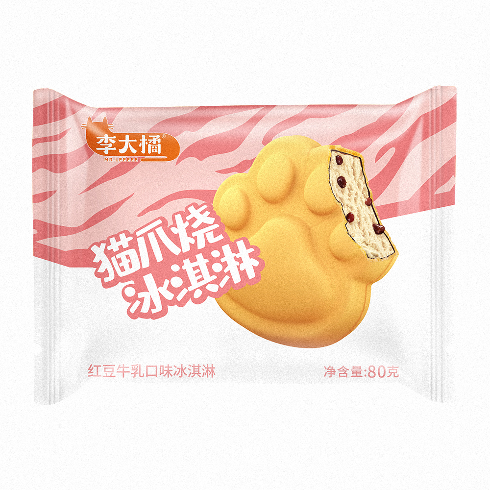 李大橘红豆牛乳口味冰淇淋80g